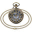 Quartz Pocket Watch with 31-Inch Necklace Chain, Antique Bronze Tone