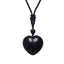 Handcarved Healing Stone Heart Crystal Pendant with Adjustable Cord