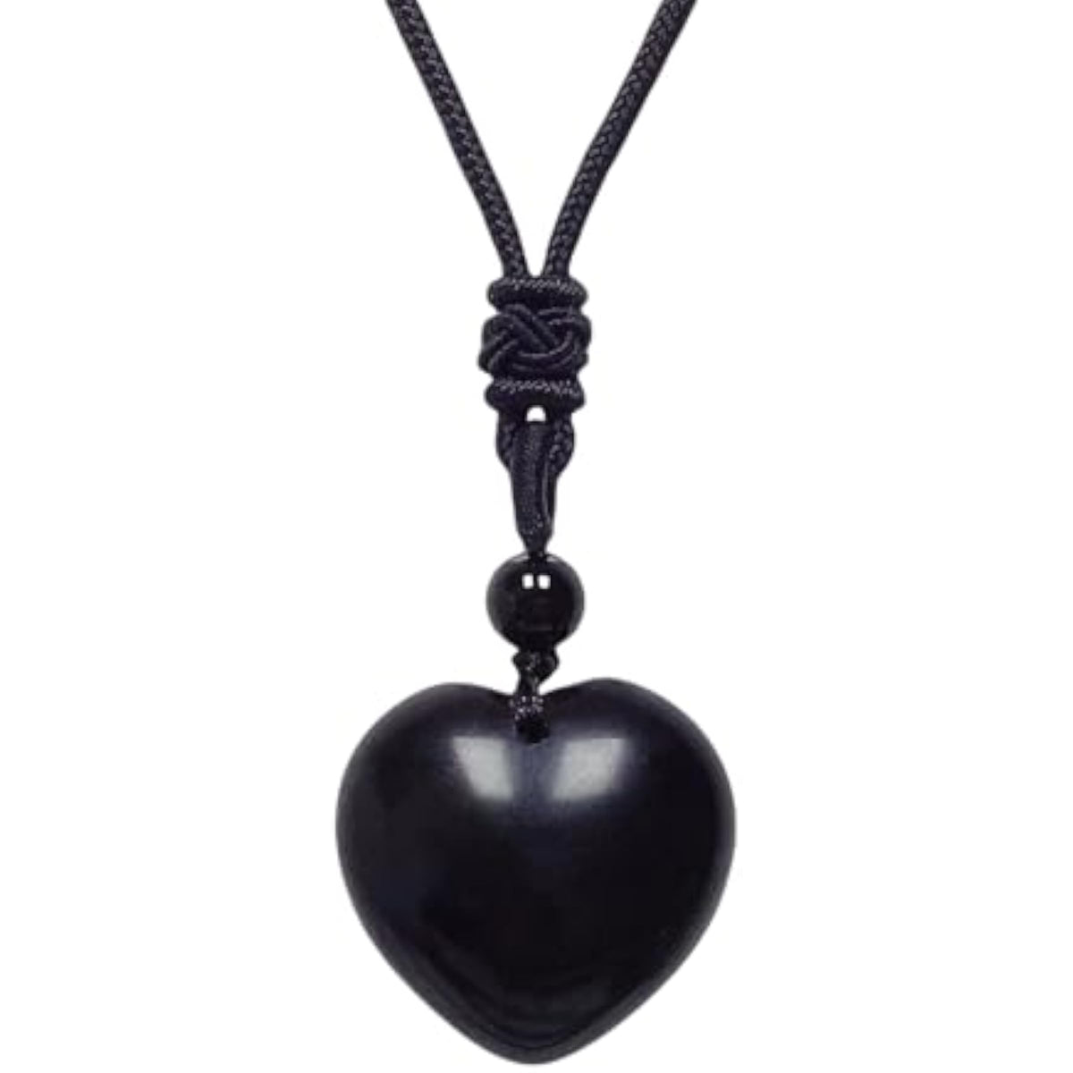 Handcarved Healing Stone Heart Crystal Pendant with Adjustable Cord Main image