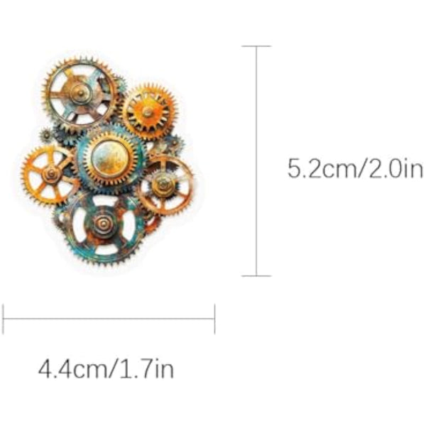 50 Pcs Mechanical Gears PET Aesthetic Stickers
