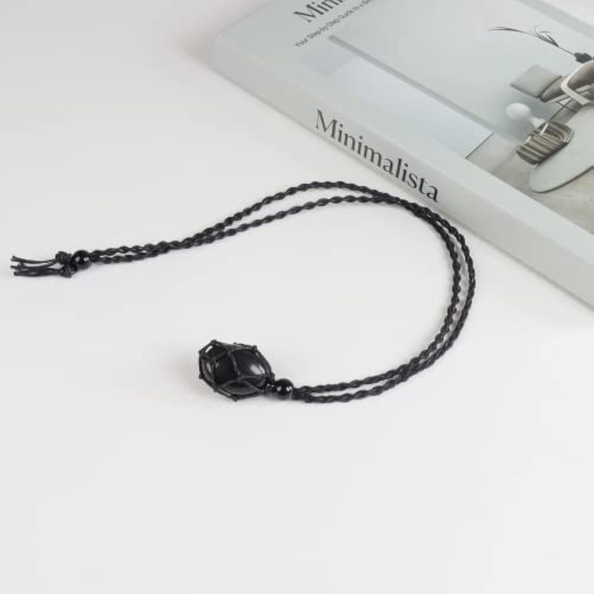 Hand-Woven Necklace Unisex Crystal Necklace Pendant Adjustable Length