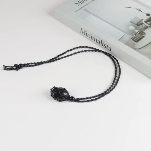 Hand-Woven Necklace Unisex Crystal Necklace Pendant Adjustable Length