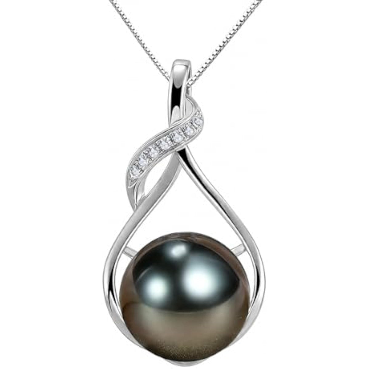 Beautiful Tahitian Black Pearl Necklace Main image