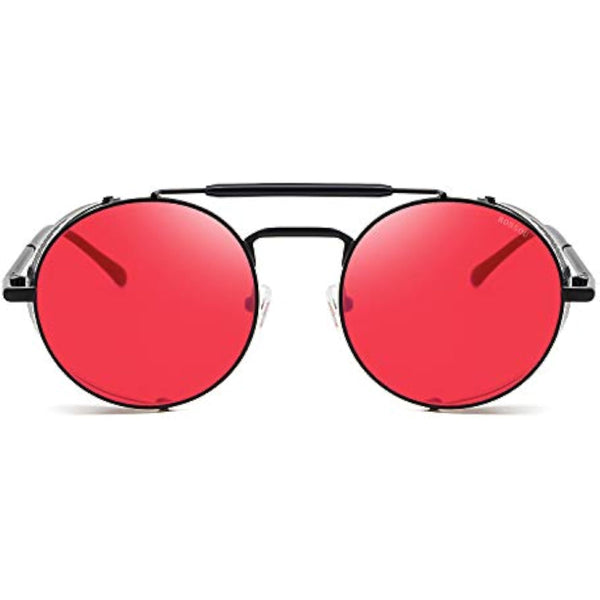 Steampunk Round Sunglasses with Side Shields