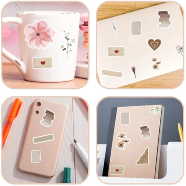 Botanical Waterproof Vinyl Stickers 120 Pack — Unique Journaling Essential