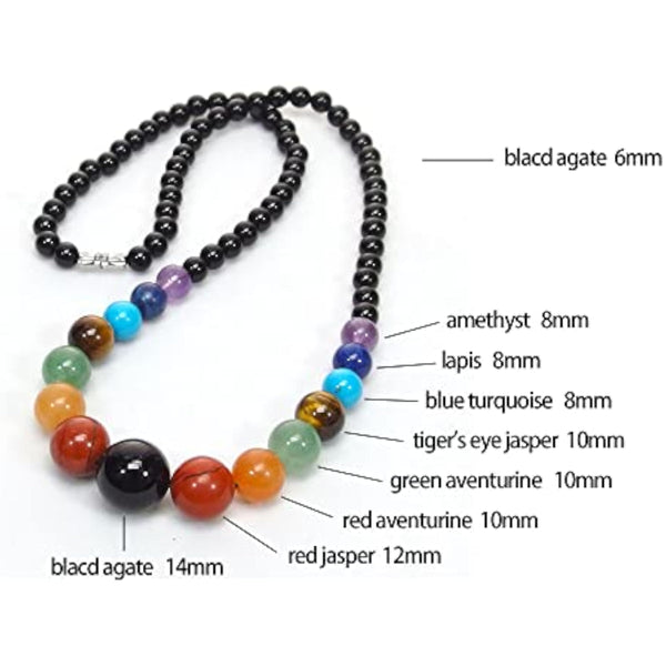 7 Chakra Necklace Stone Beaded Gemstone Gifts for Women, Mom