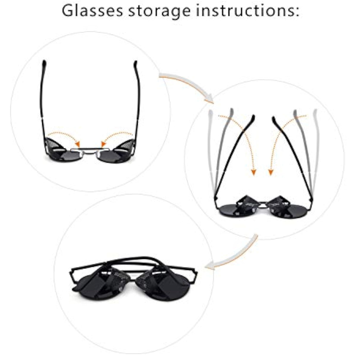 Steampunk Round Sunglasses with Side Shields