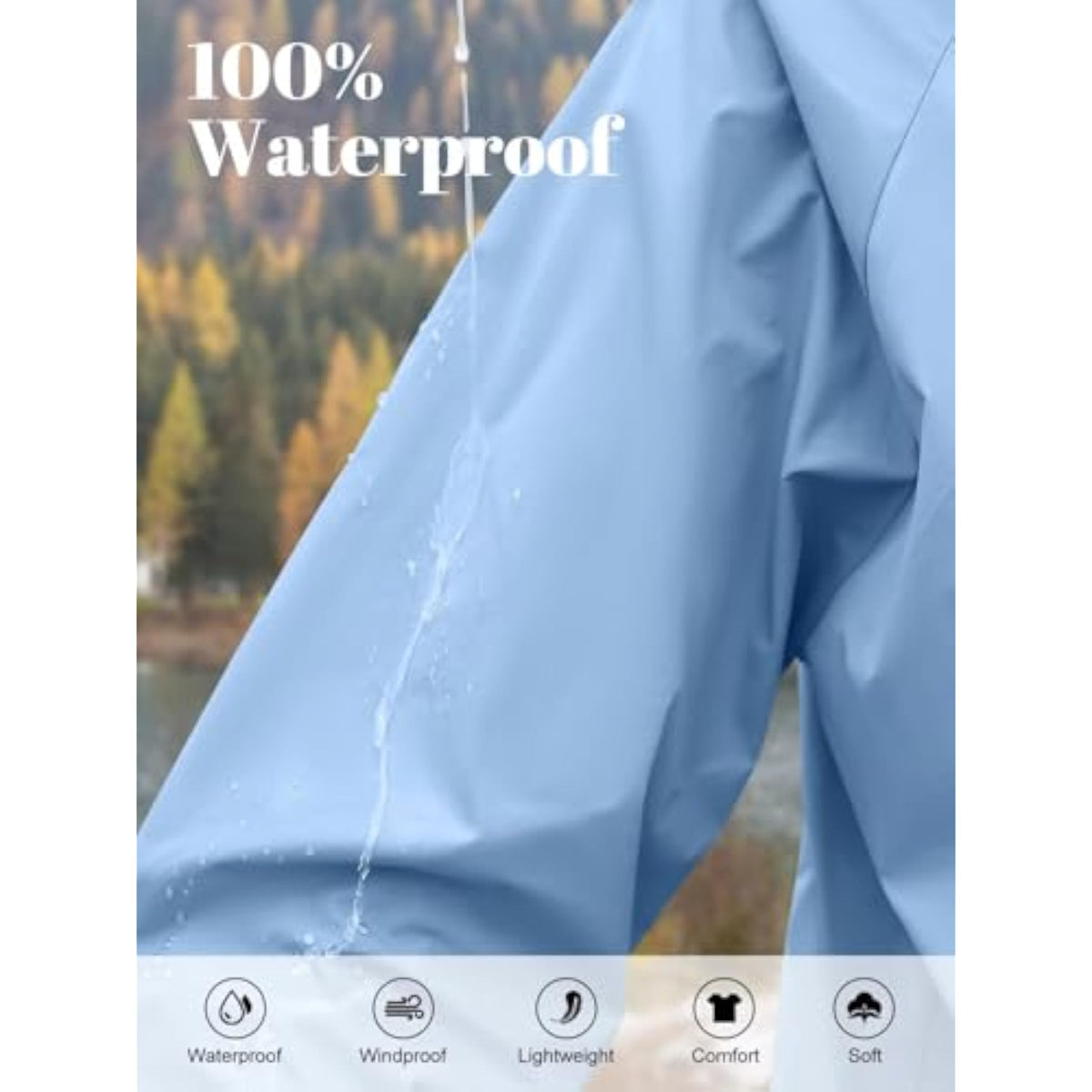 Packable Women's Lightweight Rain Jacket with Hood