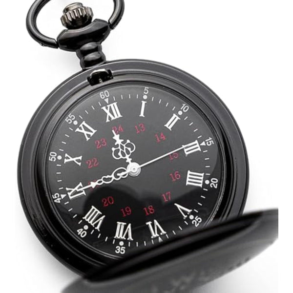 Engraved Silver Stainless Steel Anniversary Pocket Watch
