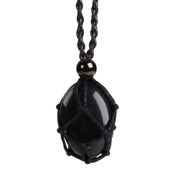 Hand-Woven Necklace Unisex Crystal Necklace Pendant Adjustable Length