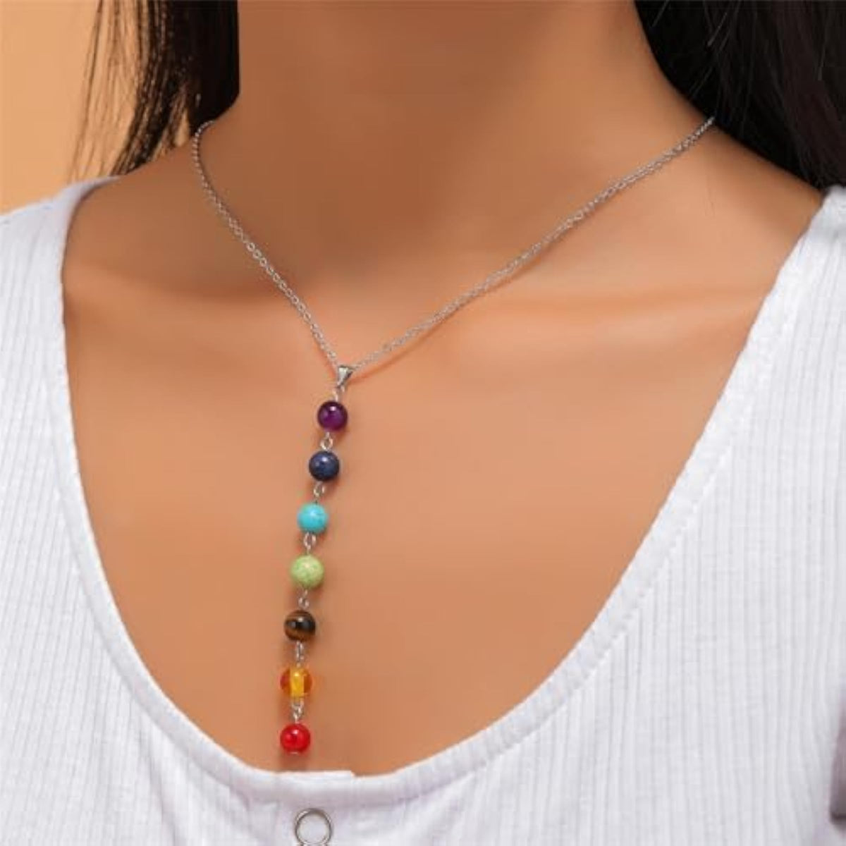 Healing Crystal 7 Chakra Beaded Necklace
