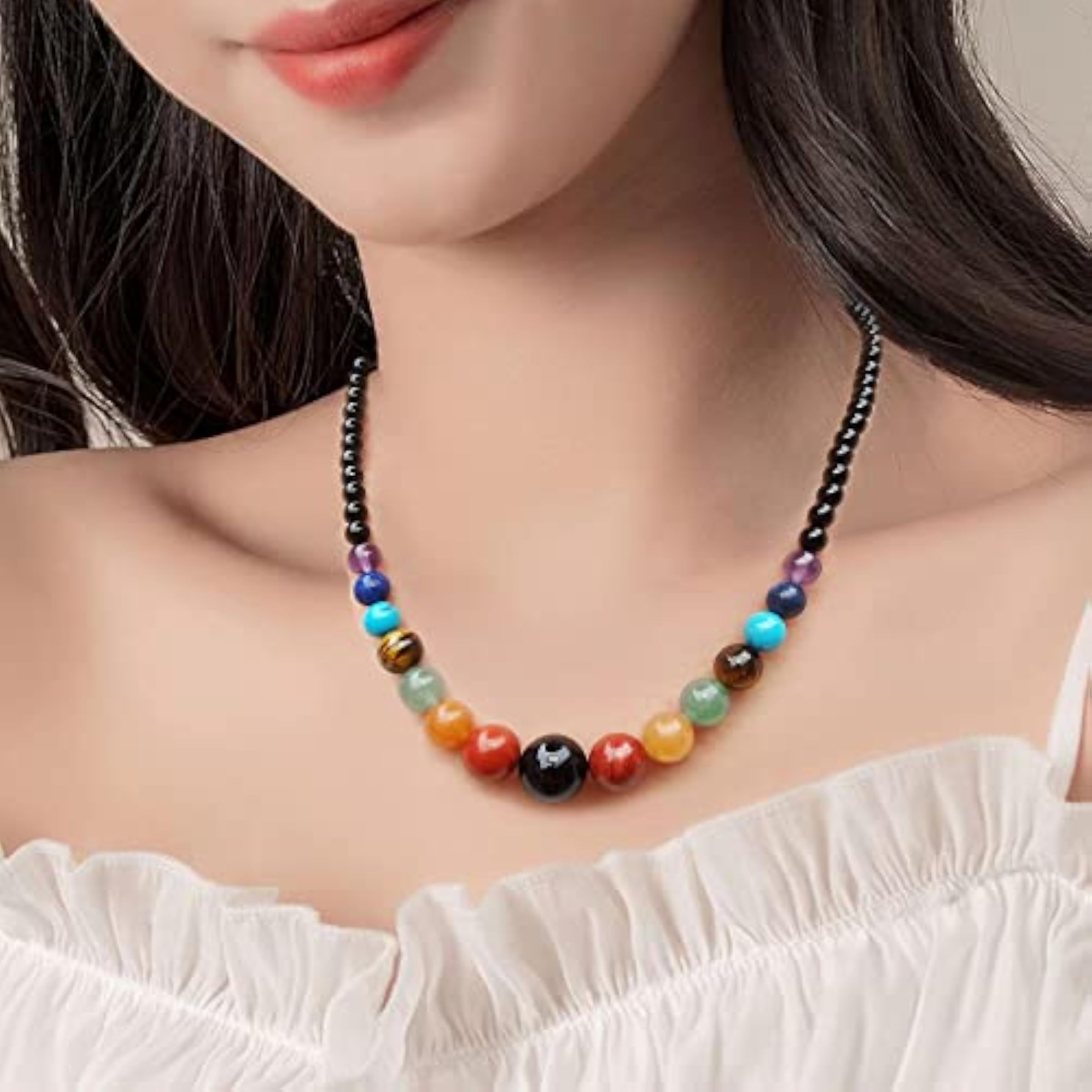 7 Chakra Necklace Stone Beaded Gemstone Gifts for Women, Mom Secondary image
