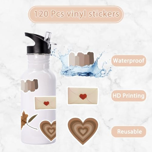 Botanical Waterproof Vinyl Stickers 120 Pack — Unique Journaling Essential