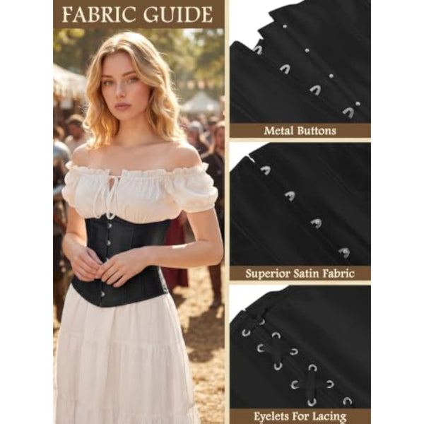 Underbust Corset Top For Women Renaissance Pirate Corset
