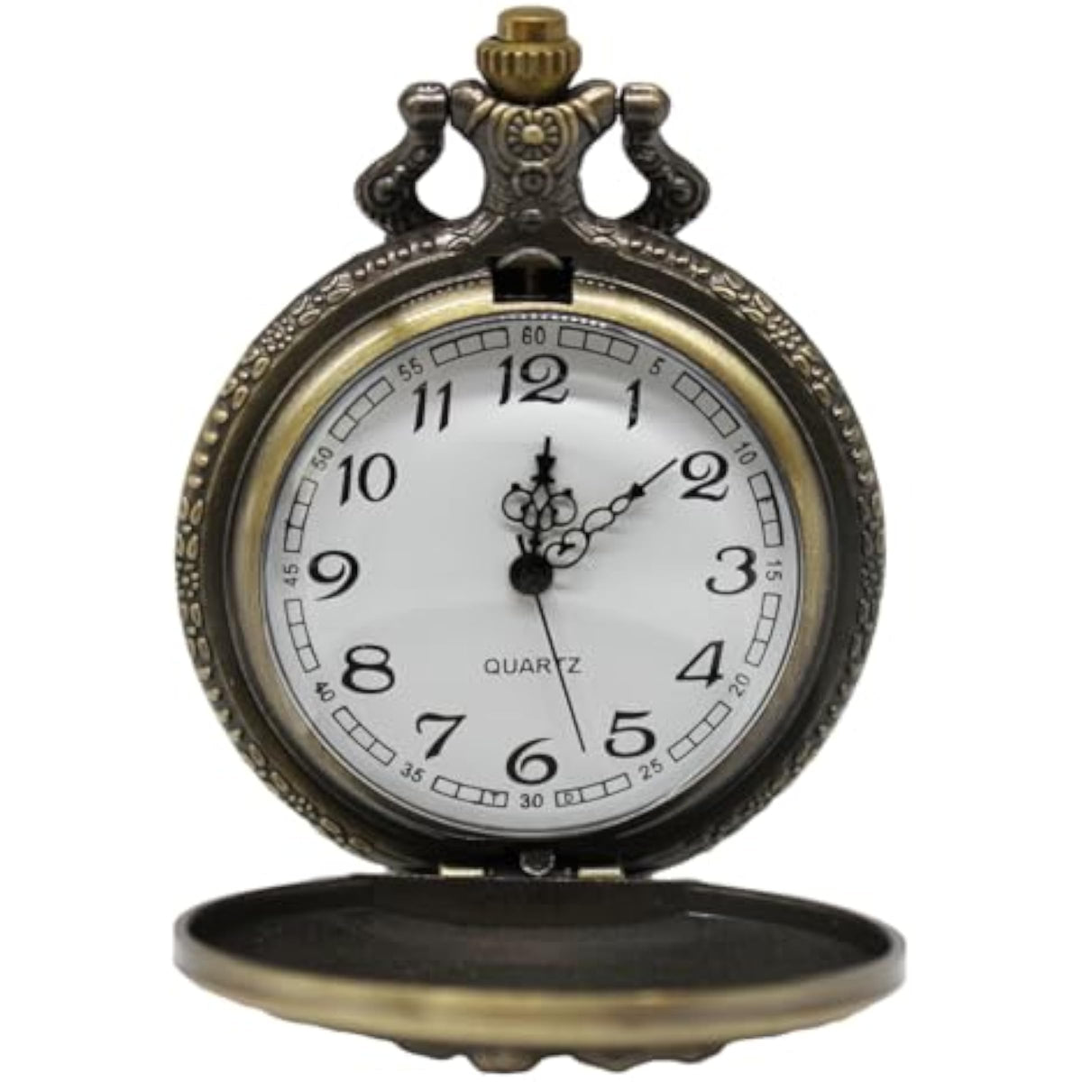 Vintage Pocket Watch with Flower Pattern Cover