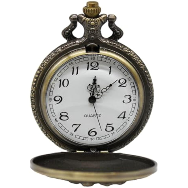 Vintage Pocket Watch with Flower Pattern Cover
