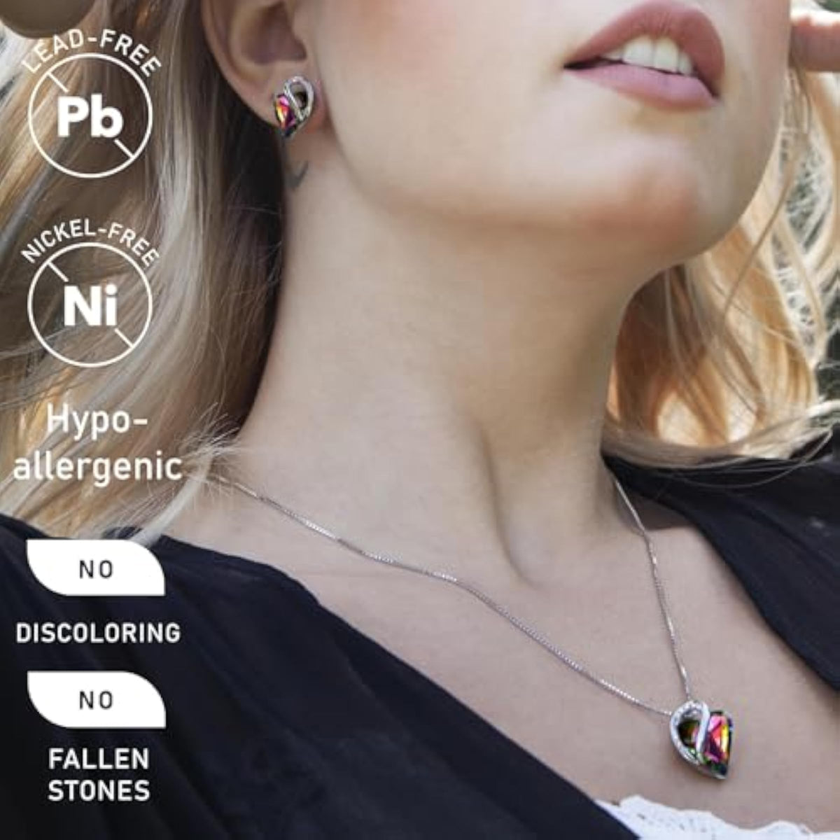 Infinity Love Birthstone Heart Pendant Necklace