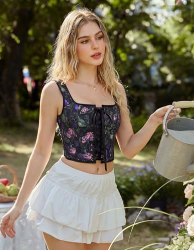 Steel Boned Floral Renaissance Corset