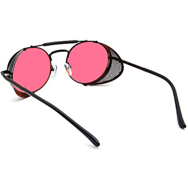 Steampunk Round Sunglasses with Side Shields