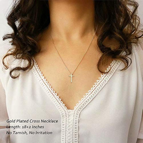 Dainty Gold Cross Pendant Necklace