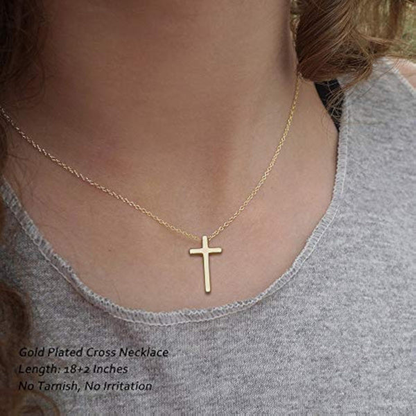 Dainty Gold Cross Pendant Necklace