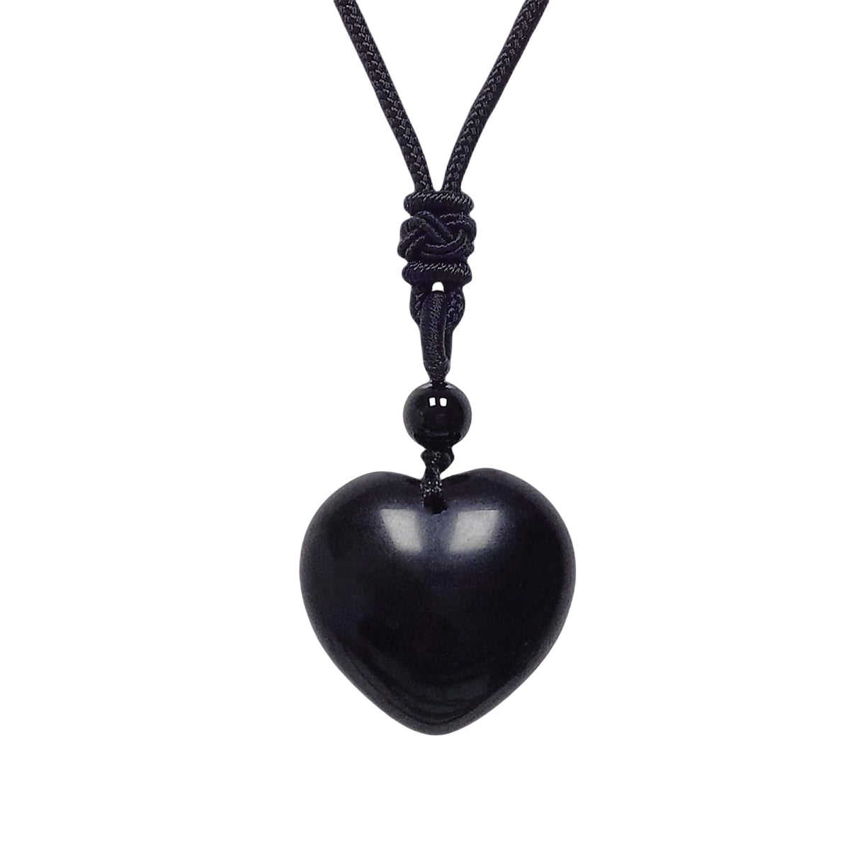 Handcarved Healing Stone Heart Crystal Pendant with Adjustable Cord