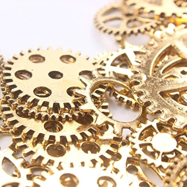 100 Grams Around 100 Pieces of Antique Metal Steampunk Gear Charms