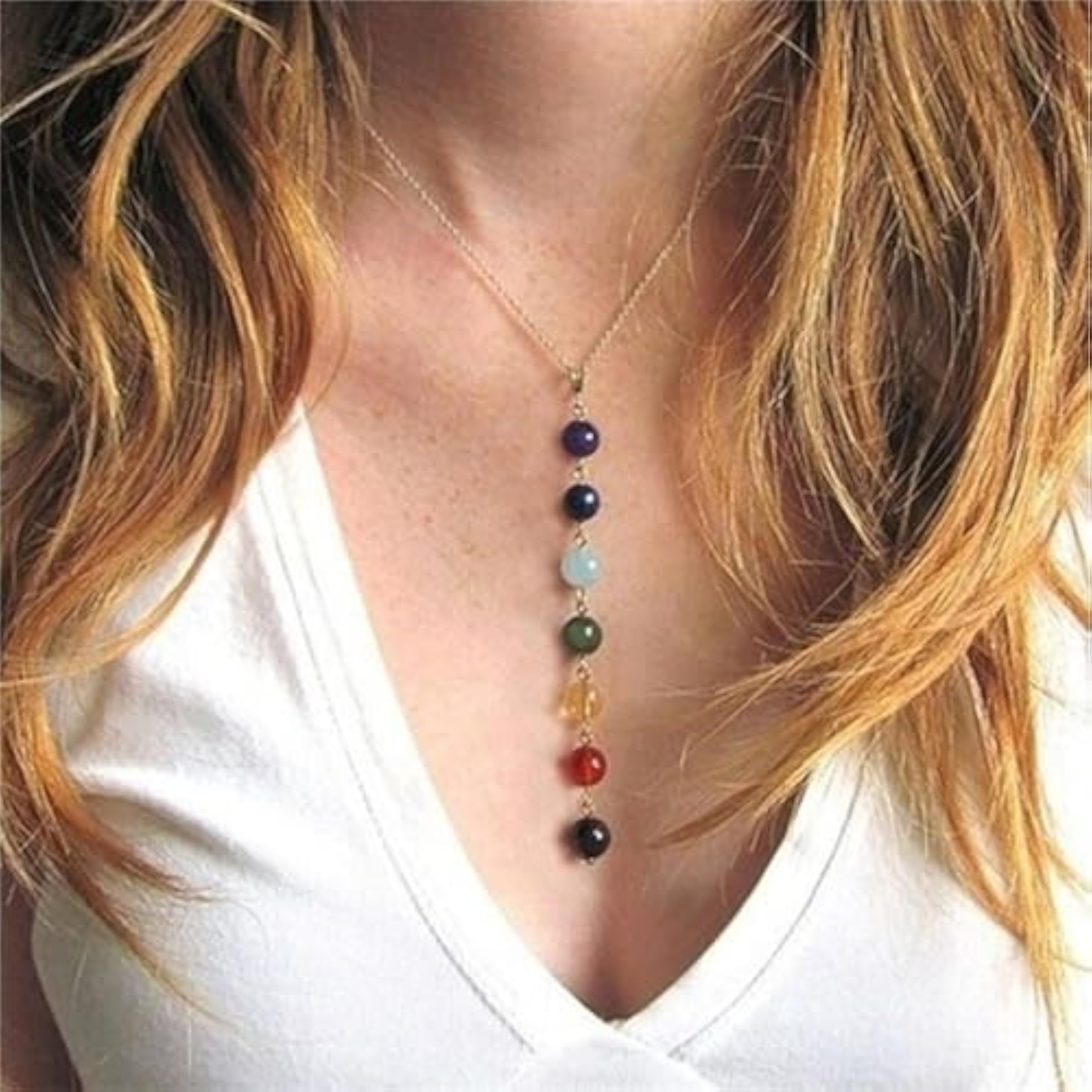 Healing Crystal 7 Chakra Beaded Necklace Secondary image