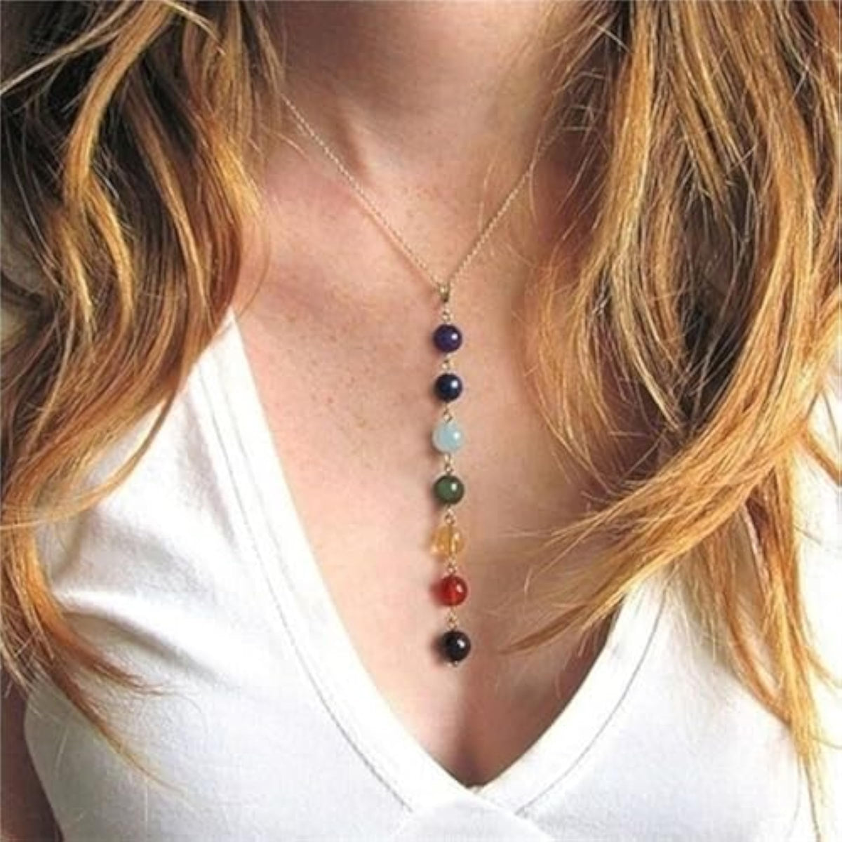 Healing Crystal 7 Chakra Beaded Necklace