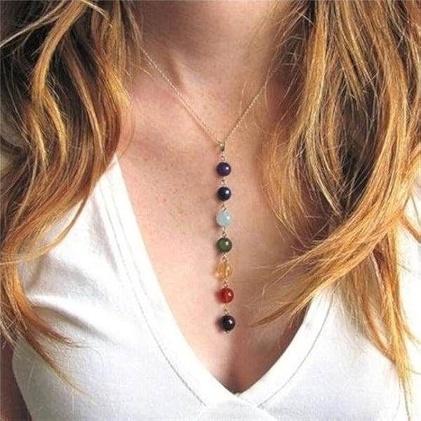 Healing Crystal 7 Chakra Beaded Necklace