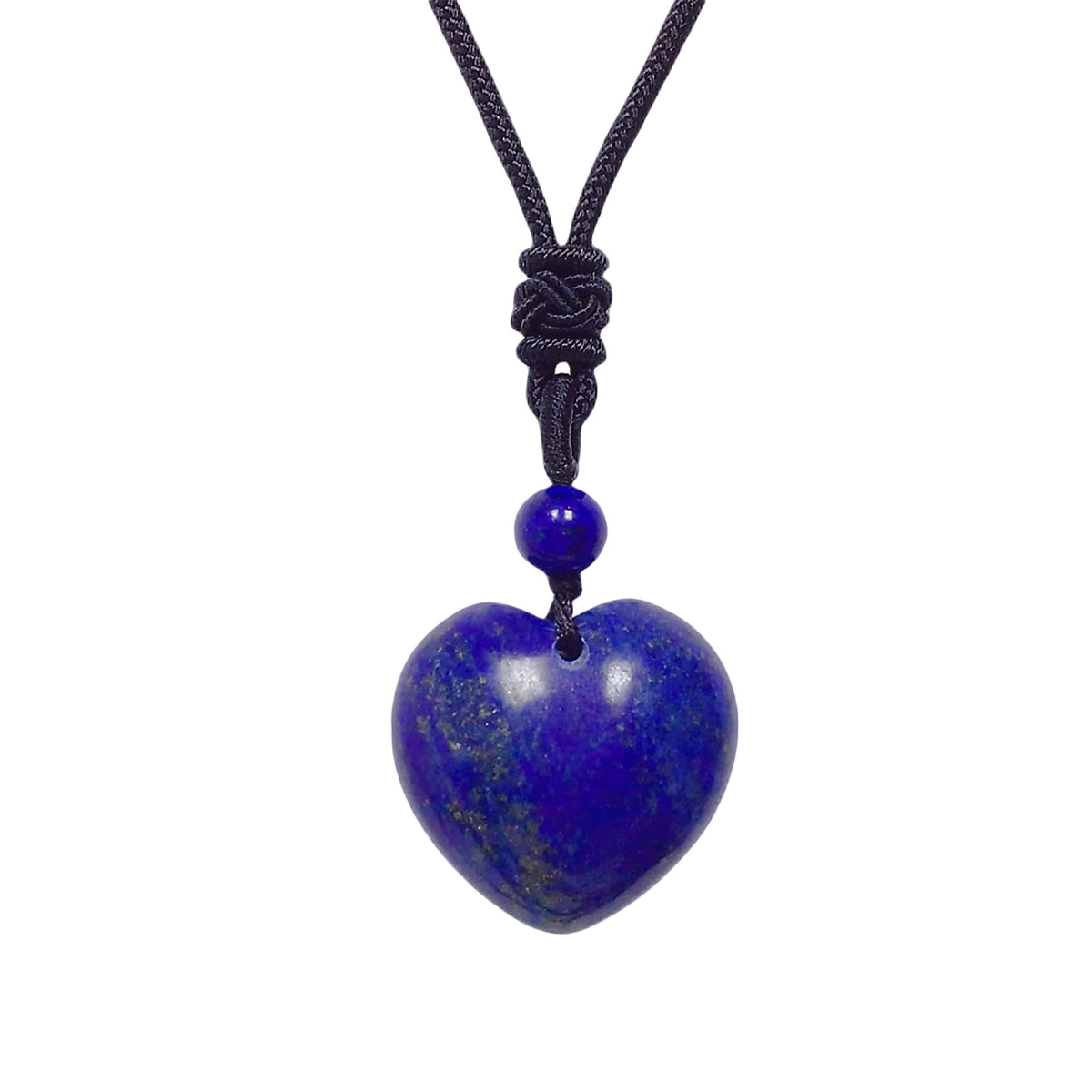Handcarved Healing Stone Heart Crystal Pendant with Adjustable Cord
