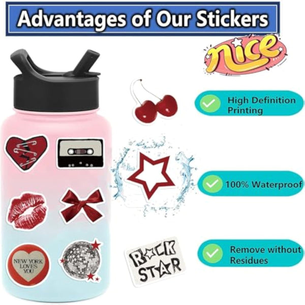 Downtown Girl Y2K Sticker Pack — 50 Vintage-Style Vinyl Decals