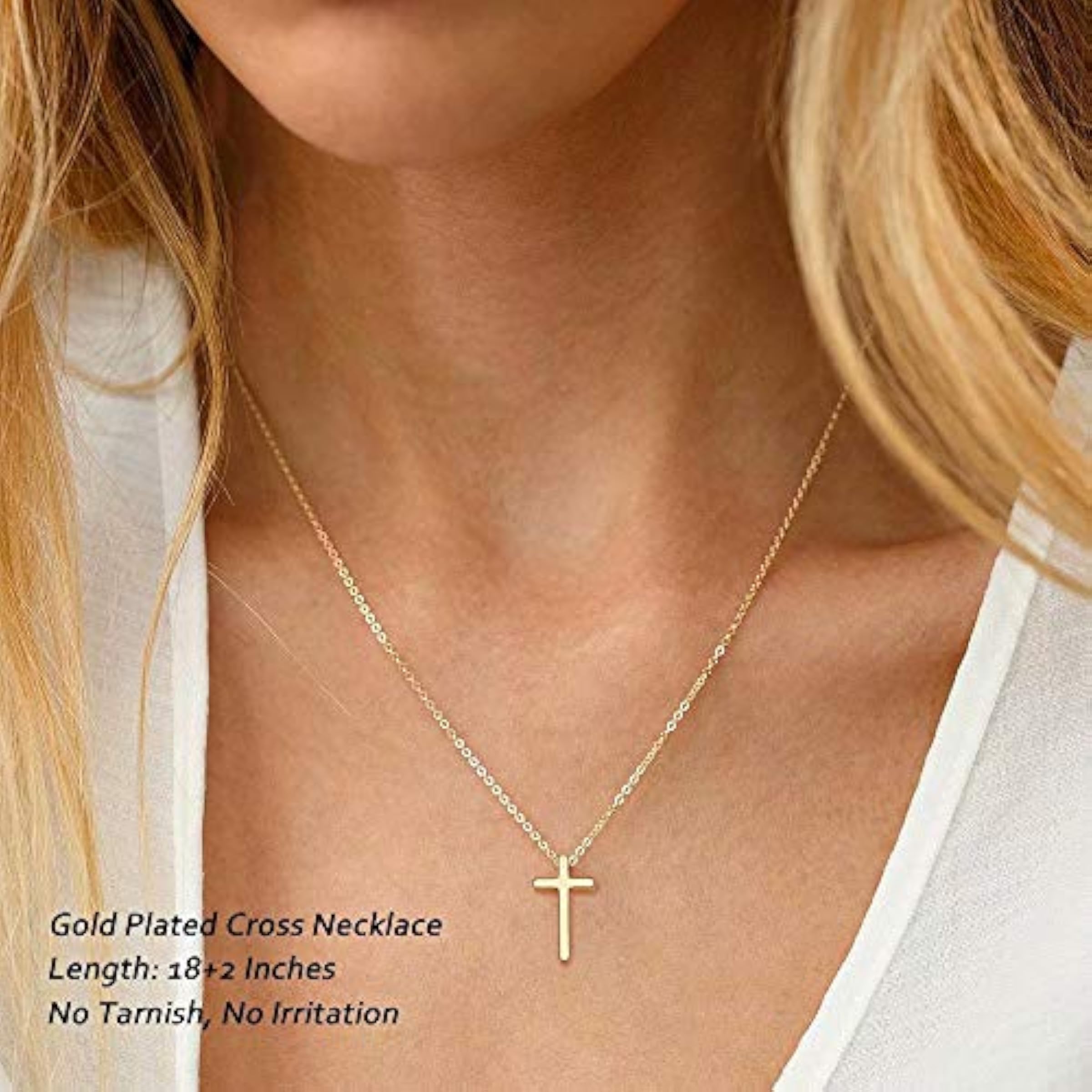 Dainty Gold Cross Pendant Necklace Secondary image