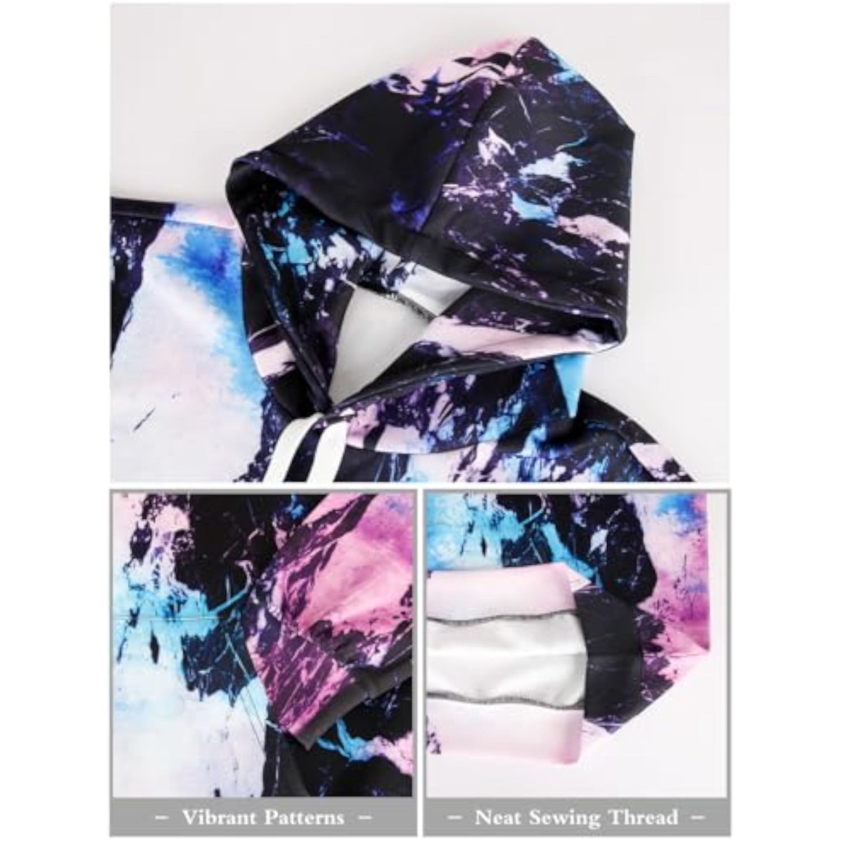 Men's Dino Colorful Pullover Streetwear Graphic Hoodie