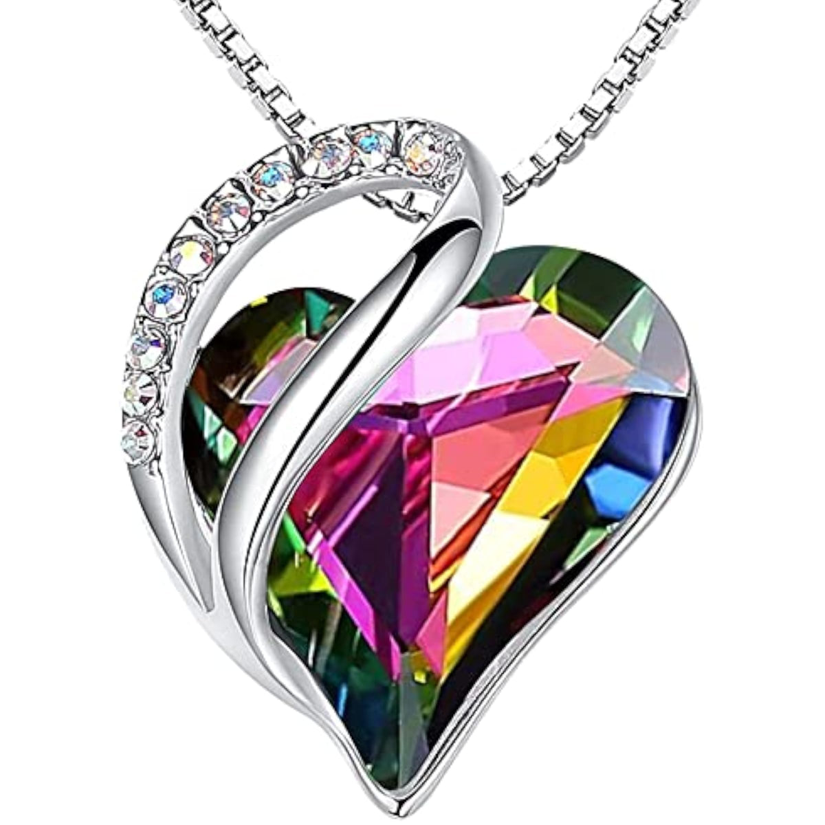 Infinity Love Birthstone Heart Pendant Necklace Main image