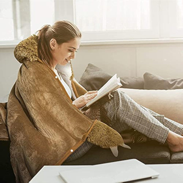 Wearable Hooded Blanket for Adults - Super Soft Warm Cozy Plush Flannel Fleece & Sherpa Hoodie Throw Cloak Wrap - Sloth