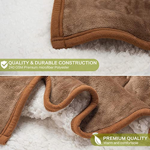 Wearable Hooded Blanket for Adults - Super Soft Warm Cozy Plush Flannel Fleece & Sherpa Hoodie Throw Cloak Wrap - Sloth