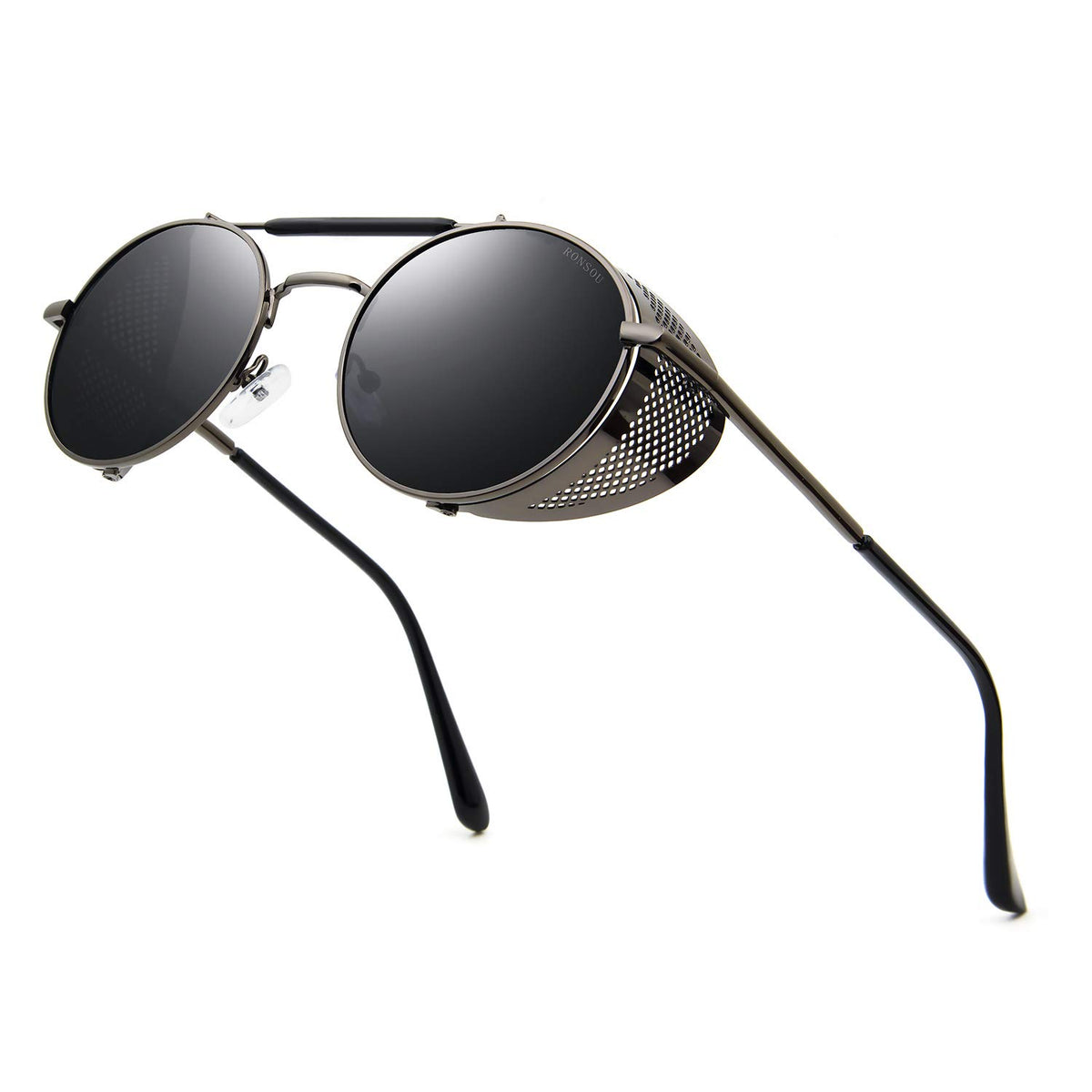Steampunk Round Sunglasses with Side Shields