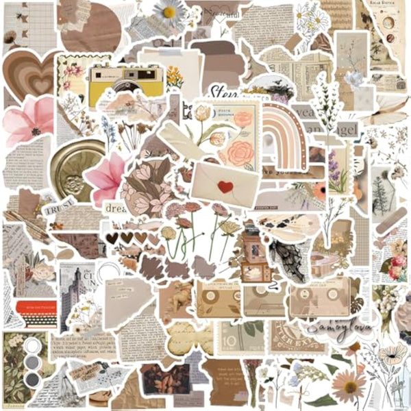 Botanical Waterproof Vinyl Stickers 120 Pack — Unique Journaling Essential