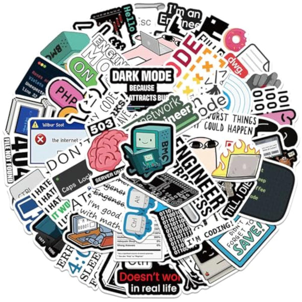 50 Pack Programming Stickers for Programmers
