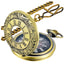 Vintage Pocket Watch — Roman Numeral Quartz with Chain