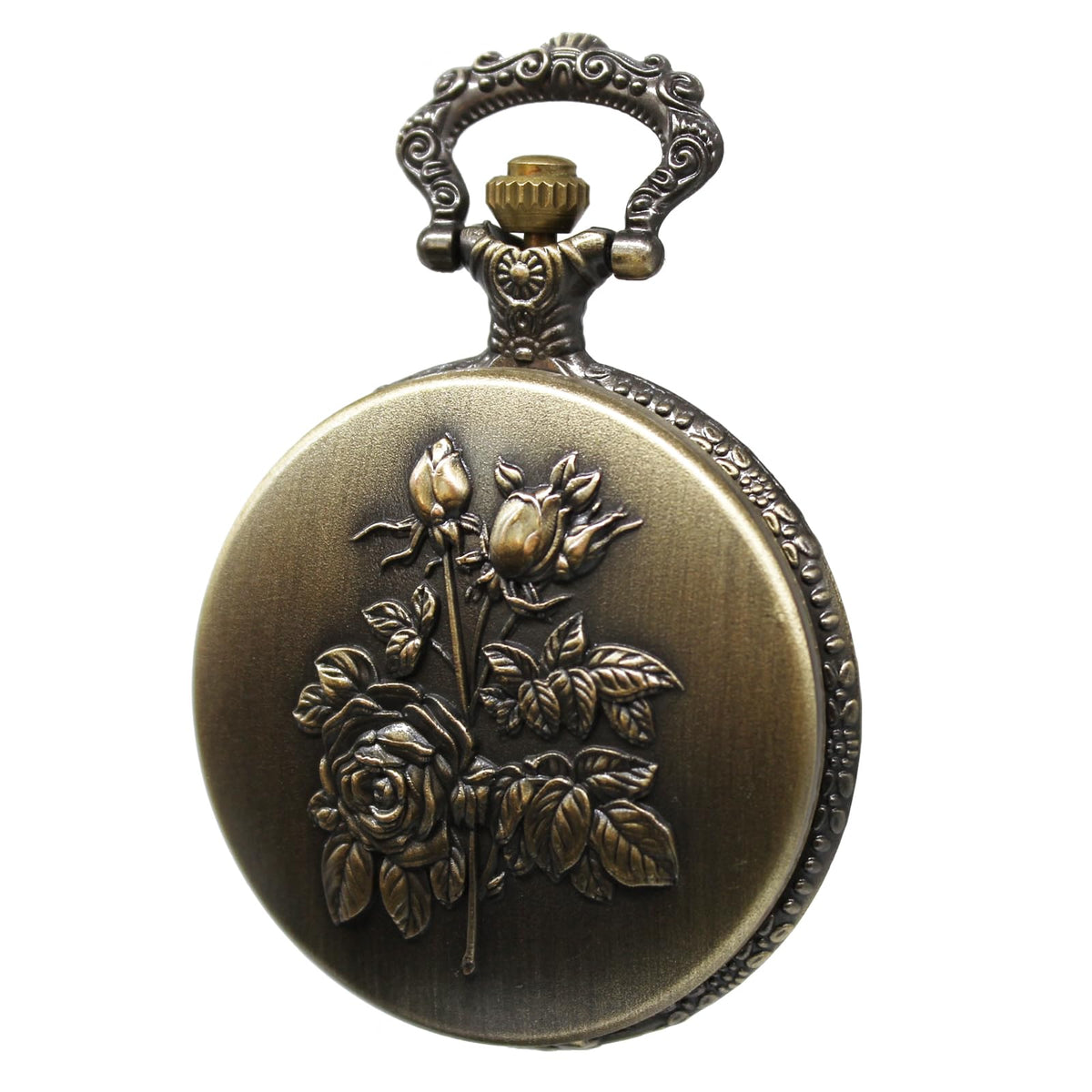Vintage Pocket Watch with Flower Pattern Cover
