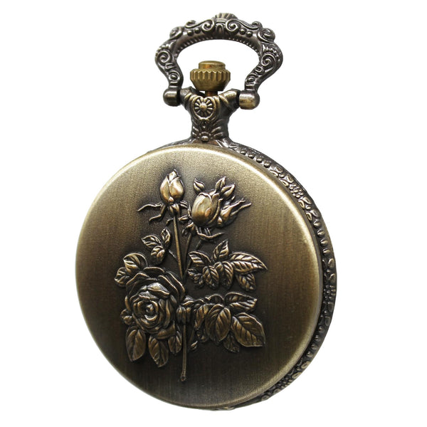Vintage Pocket Watch with Flower Pattern Cover