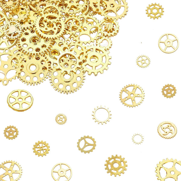 100 Grams Around 100 Pieces of Antique Metal Steampunk Gear Charms