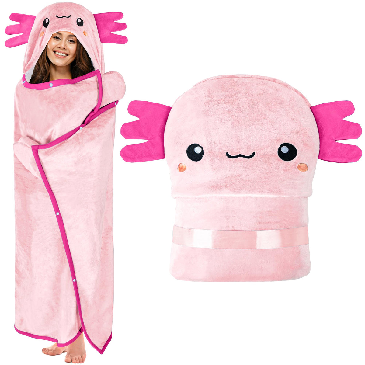 Wearable Hooded Blanket for Adults - Super Soft Warm Cozy Plush Flannel Fleece & Sherpa Hoodie Throw Cloak Wrap - Sloth