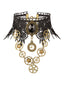 Gothic Black Steampunk Teardrop Lace Choker Necklace