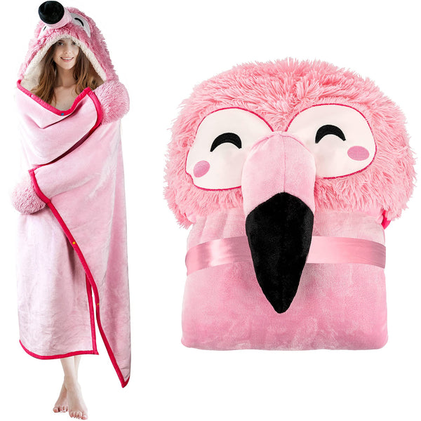 Wearable Hooded Blanket for Adults - Super Soft Warm Cozy Plush Flannel Fleece & Sherpa Hoodie Throw Cloak Wrap - Sloth