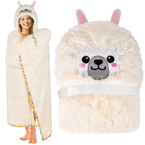 Wearable Hooded Blanket for Adults - Super Soft Warm Cozy Plush Flannel Fleece & Sherpa Hoodie Throw Cloak Wrap - Sloth