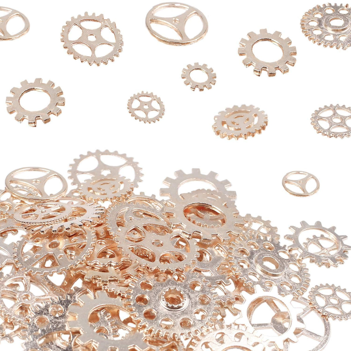 100 Grams Around 100 Pieces of Antique Metal Steampunk Gear Charms