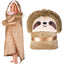Wearable Hooded Blanket for Adults - Super Soft Warm Cozy Plush Flannel Fleece & Sherpa Hoodie Throw Cloak Wrap - Sloth